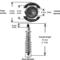 Igrip 1 1/4’’-32mm Shoulder Studs Qty 150 - Snowmobile Collection