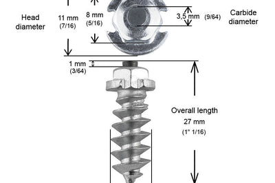 Igrip 1’’-25mm Shoulder Screw Studs Qty 200 - Snowmobile Collection