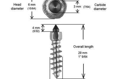Igrip 1’’-25mm Standard Screw Studs Qty 200 - Snowmobile Collection