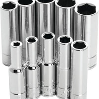 Performance Tool 10 Pc 1/4’’ Met Socket Set Deep - Watercraft Collection