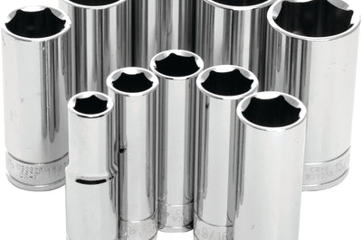 Performance Tool 10 Pc 3/8’’ Sae Socket Set Deep - Watercraft Collection