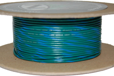 Namz Custom Cycle 100’ Spool 20-gauge Wire (green/blue Stripe) - Watercraft Collection