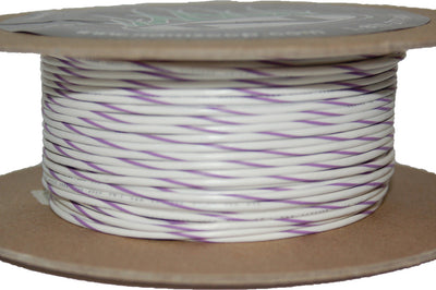 Namz Custom Cycle 100’ Spool 20-gauge Wire (white/violet Stripe) - Watercraft Collection