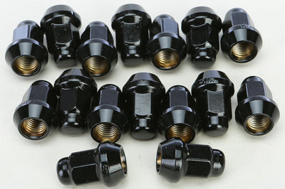 AWC 10mmx1.25 Tapered Lug Nuts Black 60’ 14mm Head 16/Pk - Wheel Components