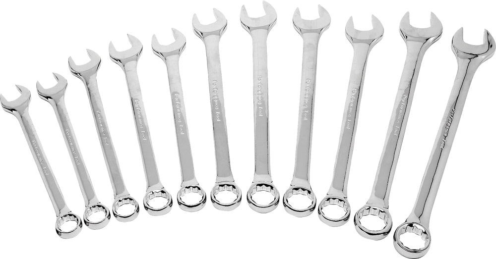 Performance Tool 11 Pc Sae Combo Wrench Set - Watercraft Collection