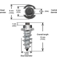 Igrip 11mm Shoulder Screw Studs Qty 24 - Snowmobile Collection