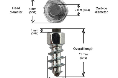 Igrip 11mm Standard Screw Studs Qty 100 - Snowmobile Collection