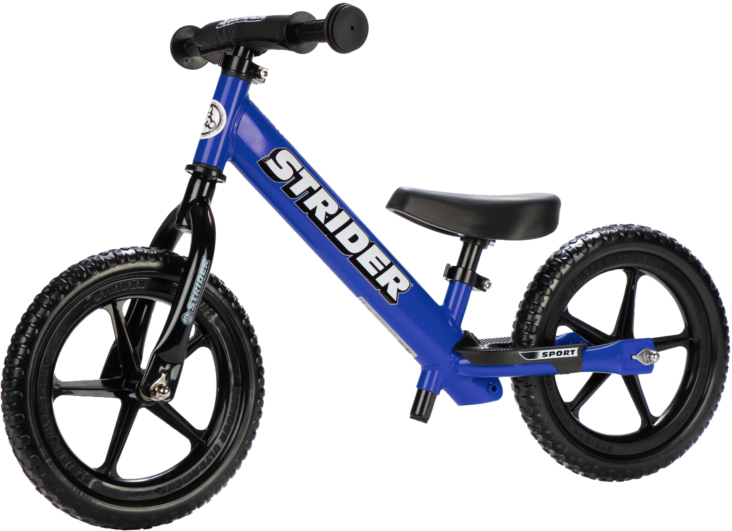 Strider 12 Sport Bike Matte Grey - Blue - Offroad Collection