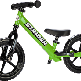 Strider 12 Sport Bike Matte Grey - Green - Offroad Collection