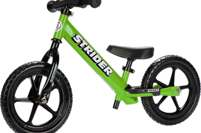 Strider 12 Sport Bike Matte Grey - Green - Offroad Collection