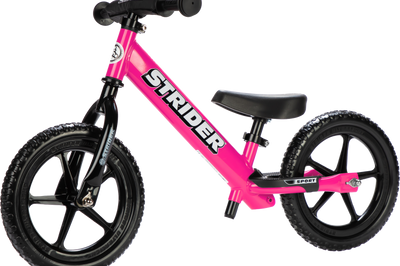Strider 12 Sport Bike Matte Grey - Pink - Offroad Collection