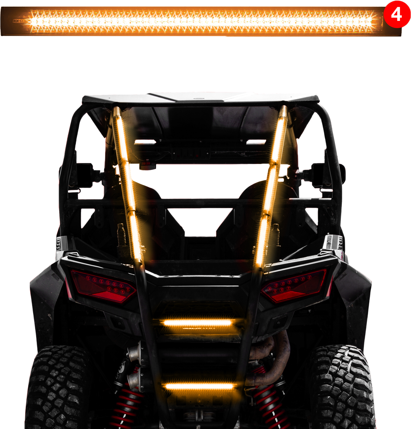 Xk Glow 12’’ Strobe Tube Lights Amber 4pc - Atv Performance Products