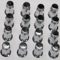 ITP 16/Pk 3/8’’ 24 Flat Base Chrome Lug Nuts - Wheel Components