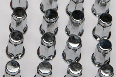 ITP 16/Pk 3/8’’ 24 Flat Base Chrome Lug Nuts - Wheel Components
