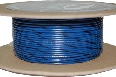 Namz Custom Cycle #18-gauge White/blue Stripe 100’ Spool Of Primary Wire - Blue/Black - Watercraft Collection