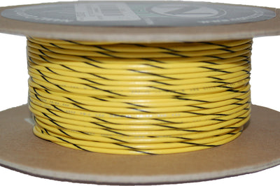 Namz Custom Cycle #18-gauge White/blue Stripe 100’ Spool Of Primary Wire - Yellow/Black - Watercraft Collection