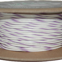 Namz Custom Cycle #18-gauge White/violet Stripe 100’ Spool Of Primary Wire - Watercraft Collection