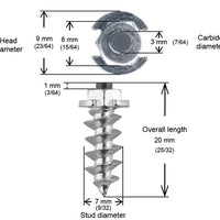 Igrip 18mm Shoudler Screw Studs Qty 100 - Snowmobile Collection