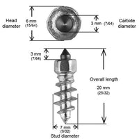 Igrip 18mm Standard Screw Studs Qty 1000 - Snowmobile Collection