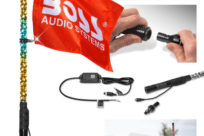 Boss Audio 2’ Rgb Led Whip W/ Bluetooth Controller - Atv Performance Products