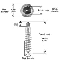 Igrip 24mm Standard Screw Studs Qty 100 - Snowmobile Collection