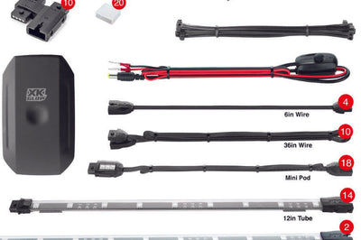 Xk Glow 28pc Xkchrome Rgb Utv Kit - Chrome - Atv Performance Products