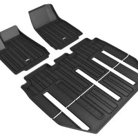 3D MAXpider Maxpider 17-21 Tesla Model X Folding 7-Seat Elitect 1st 2nd 3rd Row - Floor Mat Set (Black) - Mats