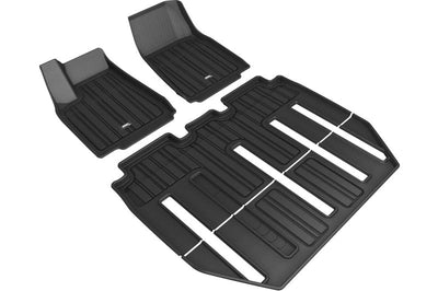 3D MAXpider Maxpider 17-21 Tesla Model X Folding 7-Seat Elitect 1st 2nd 3rd Row - Floor Mat Set (Black) - Mats