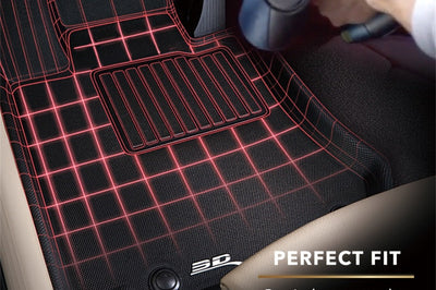 3D MAXpider 2016-2020 Tesla Model X 6-Seats Kagu 2nd Row Floormats - Black - Floor Mats