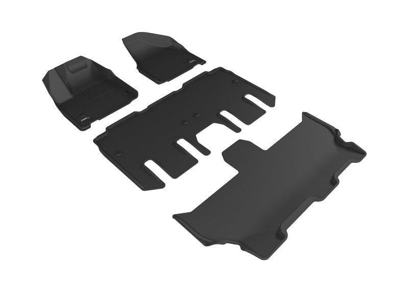 3D MAXpider 2017-2020 Chrysler Pacifica/Voyager Kagu 1st & 2nd 3rd Row Floormats - Black - Floor Mats