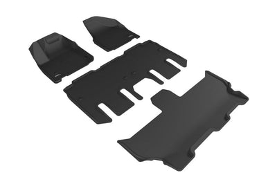 3D MAXpider 2017-2020 Chrysler Pacifica/Voyager Kagu 1st & 2nd 3rd Row Floormats - Black - Floor Mats