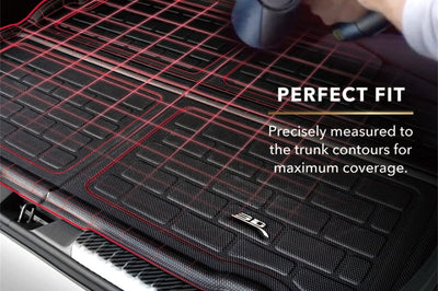 3D MAXpider Maxpider 2022 Tesla Model X Behind 2nd Row Cross Fold Kagu Black Cargo Liner - Floor Mats