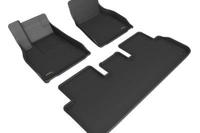 3D MAXpider 21-22 Tesla Model S Kagu 1st & 2nd Row Floormats - Black - Floor Mats