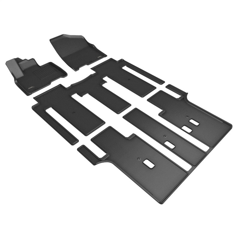 3D MAXpider 21-23 Kia Carnival / Sedona 8-Passenger Kagu Black R1 R2 R3 - Floor Mats