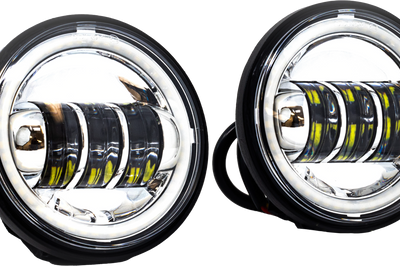 Letric Lighting Co 4.5’’ Passing Lamps Chrome Halo Indian - Harddrive Products