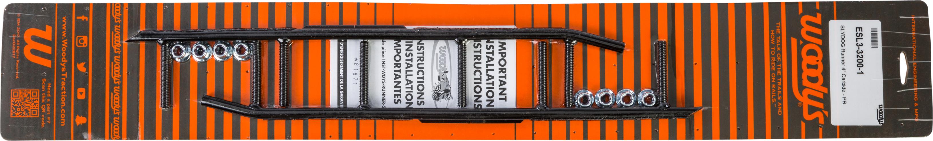 Woodys 4’’ Carbide Runners Slydog - Snowmobile Collection