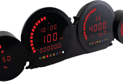 Koso 4 Piece Red Led Gauges `14-22 Flht Flhx Fltr