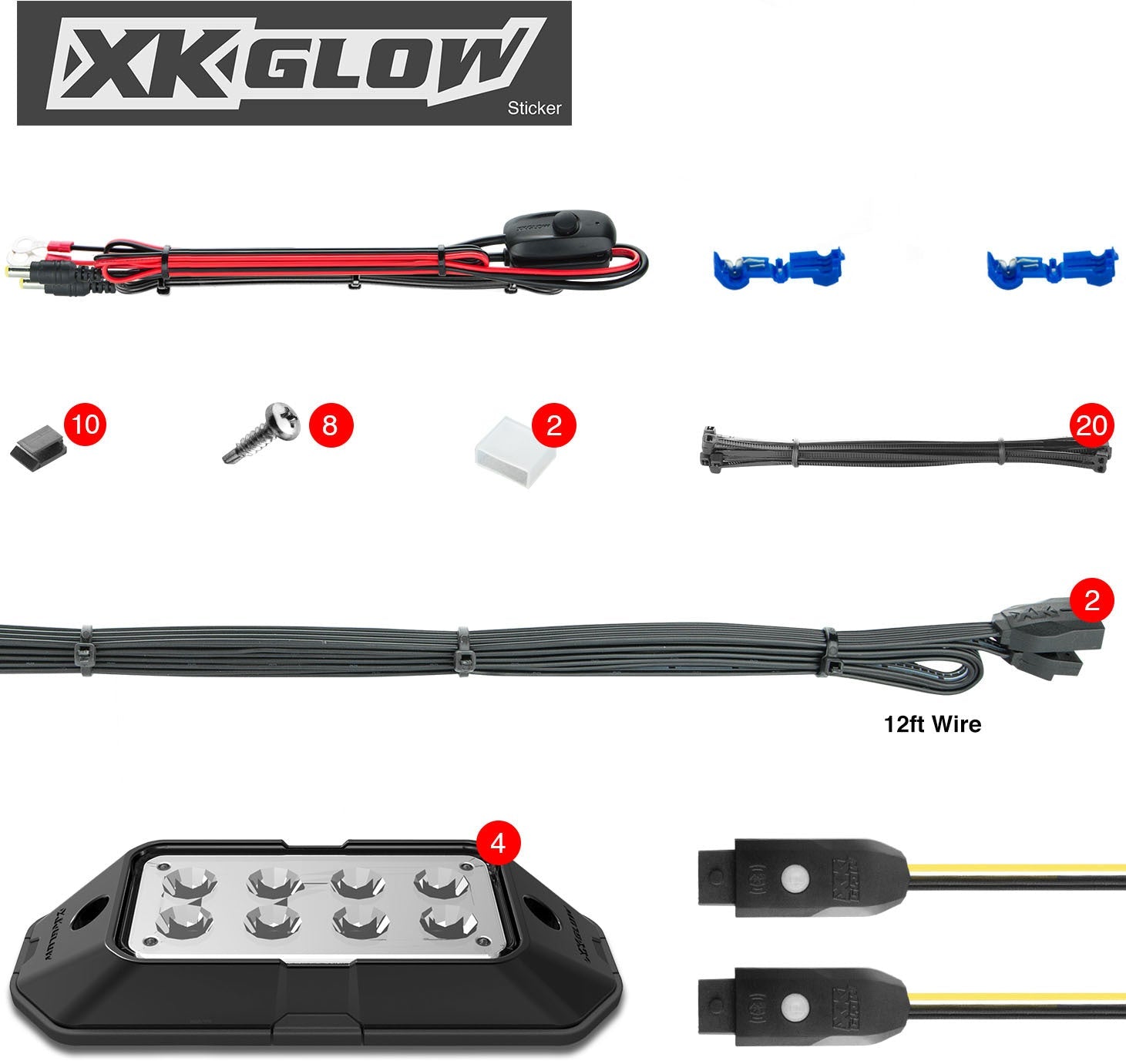 Xk Glow 4pc Rgb Rock Light - Atv Performance Products