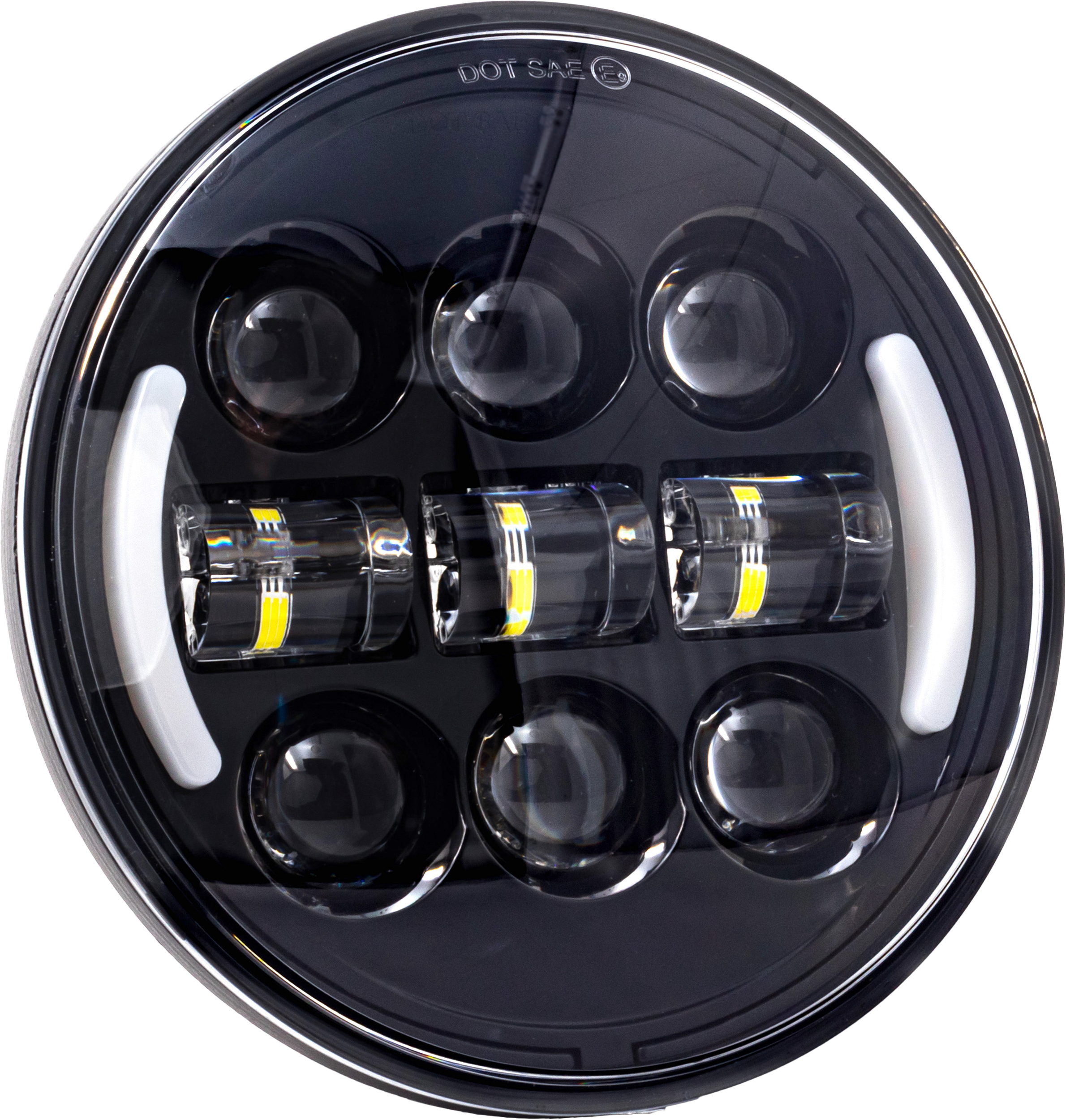 Letric Lighting Co 5.75’’ Deluxe Hdlight W/ Turns Black Switchback - Harddrive Products