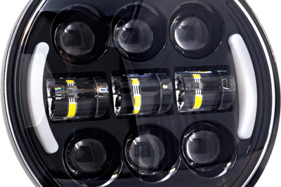 Letric Lighting Co 5.75’’ Deluxe Hdlight W/ Turns Black Switchback - Harddrive Products