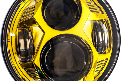 Letric Lighting Co 5.75’’ Led Red Headlight - Gold - Harddrive Products