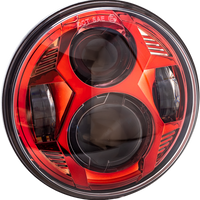 Letric Lighting Co 5.75’’ Led Red Headlight - Black - Harddrive Products