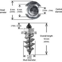 Igrip 5/8’’-15mm Shoulder Screw Studs Qty 200 - Snowmobile Collection