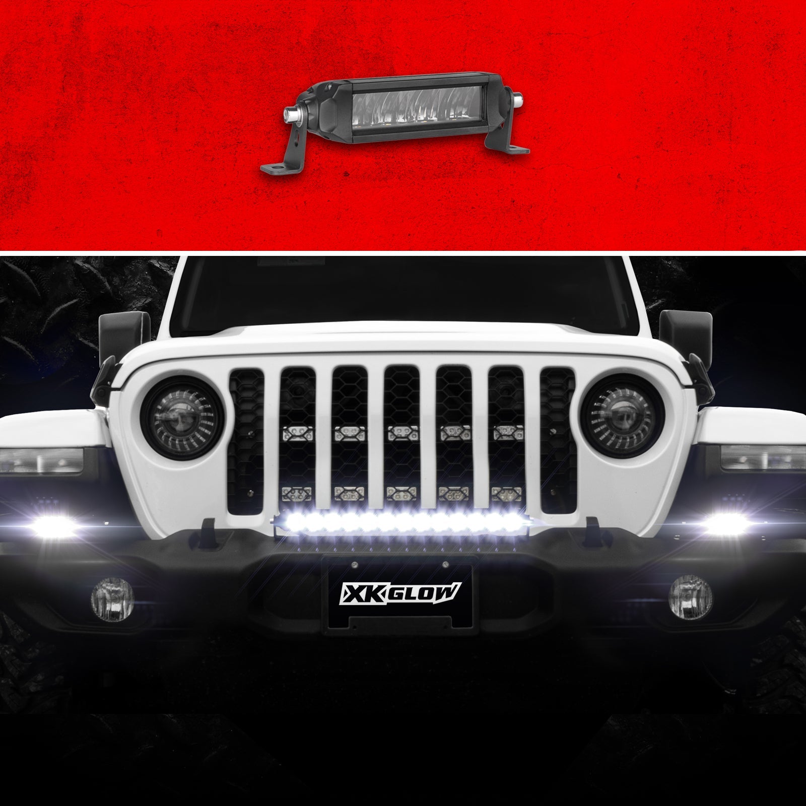 Xk Glow 6’’ Razor Light Bar Aux High Beam Without Harness - Atv Performance Products