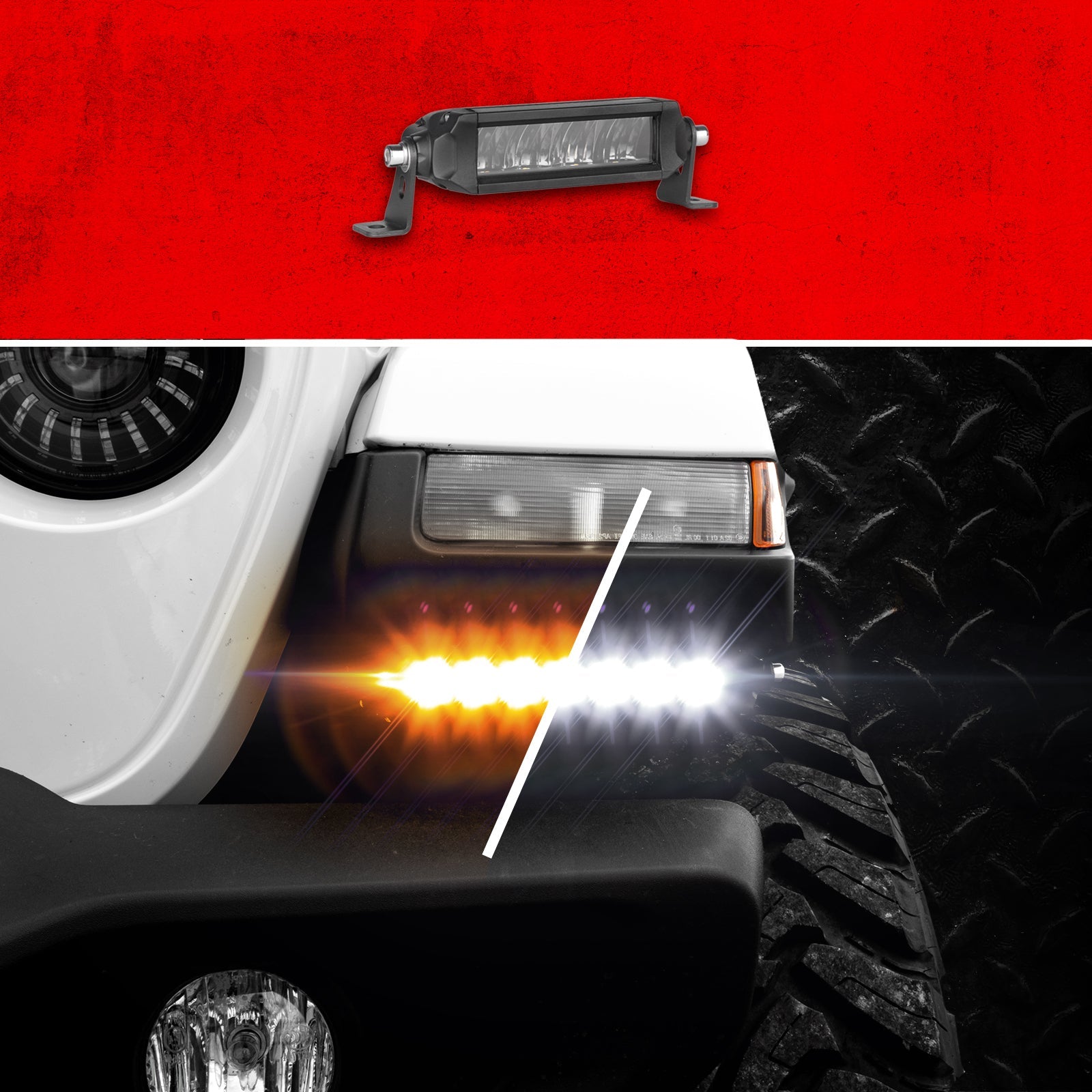 Xk Glow 6’’ Razor Light Bar Fog Strobe Combo Without Harness - Atv Performance Products