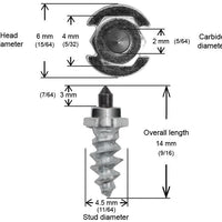 Igrip 7/16’’-11mm Shoulder Studs Qty 200 - Snowmobile Collection