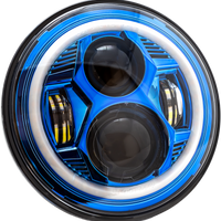 Letric Lighting Co 7’’ Led Hdlgt Kit Blk Halo W/ Mnt Adapter - Blue - Harddrive Products