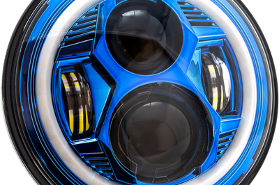 Letric Lighting Co 7’’ Led Hdlgt Kit Blk Halo W/ Mnt Adapter - Blue - Harddrive Products