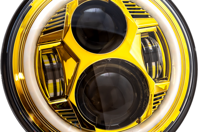 Letric Lighting Co 7’’ Led Hdlgt Kit Blk Halo W/ Mnt Adapter - Gold - Harddrive Products