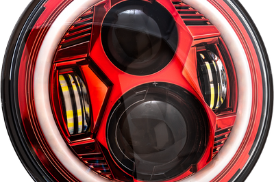 Letric Lighting Co 7’’ Led Hdlgt Kit Blk Halo W/ Mnt Adapter - Red - Harddrive Products